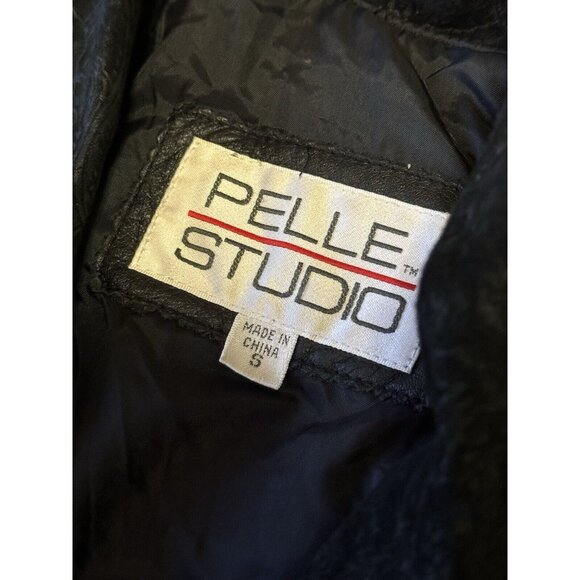 Vintage Pelle Studio Black Leather Trench Coat Full Length Long Duster Jacket‎ - Picture 3 of 16
